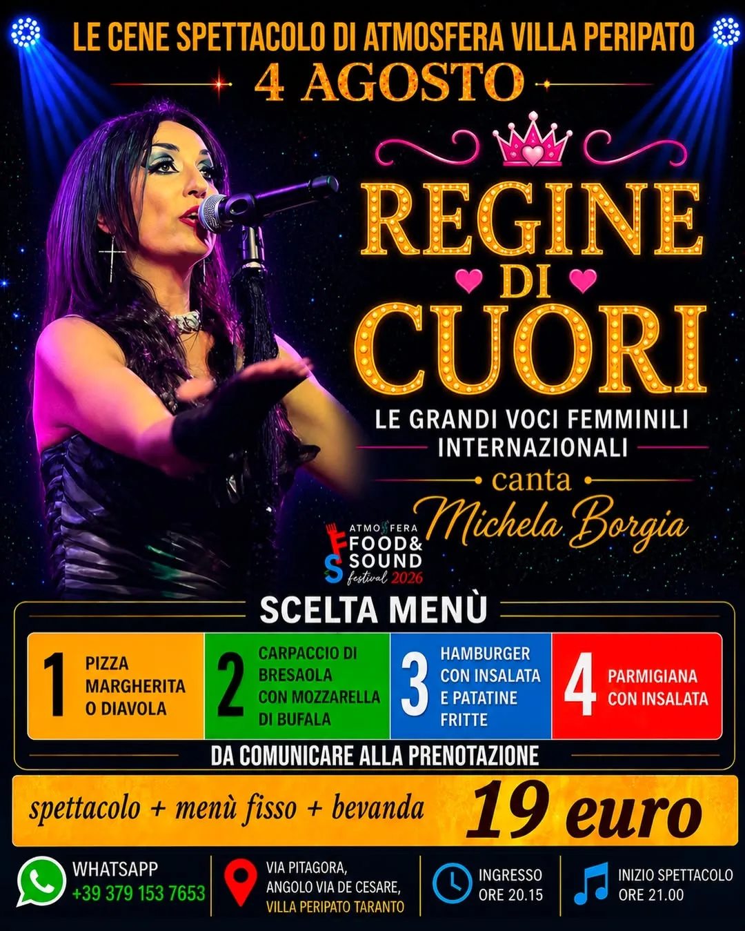 Regine di Cuori · cena spettacolo con Michela Borgia